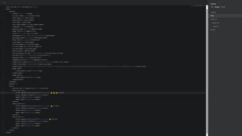 Screenshot of the frontend debug output