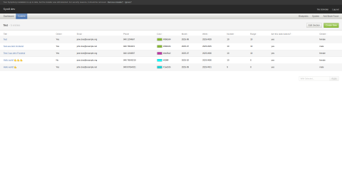 Screenshot of a sample section